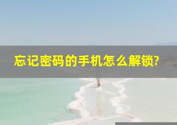 忘记密码的手机怎么解锁?