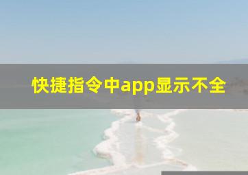 快捷指令中app显示不全