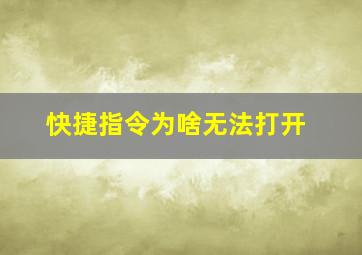 快捷指令为啥无法打开