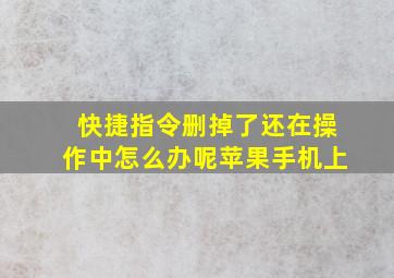 快捷指令删掉了还在操作中怎么办呢苹果手机上