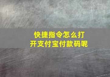 快捷指令怎么打开支付宝付款码呢