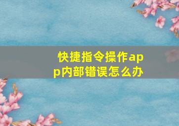 快捷指令操作app内部错误怎么办