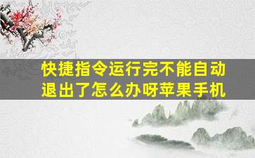 快捷指令运行完不能自动退出了怎么办呀苹果手机