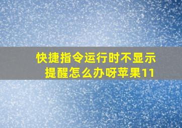 快捷指令运行时不显示提醒怎么办呀苹果11