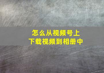 怎么从视频号上下载视频到相册中