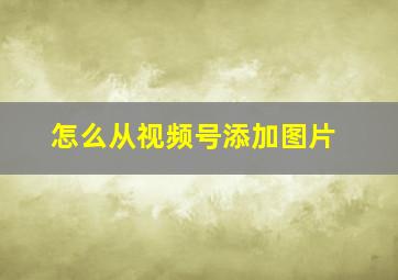 怎么从视频号添加图片