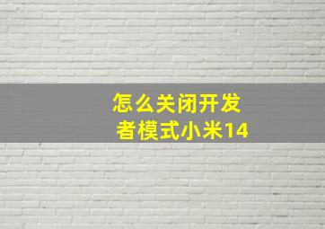 怎么关闭开发者模式小米14