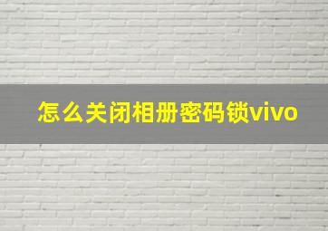 怎么关闭相册密码锁vivo