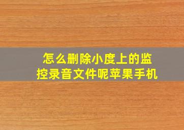 怎么删除小度上的监控录音文件呢苹果手机