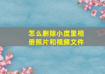 怎么删除小度里相册照片和视频文件