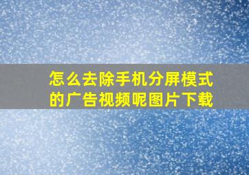 怎么去除手机分屏模式的广告视频呢图片下载