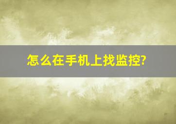 怎么在手机上找监控?