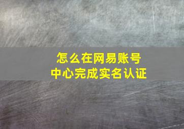 怎么在网易账号中心完成实名认证