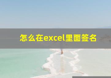 怎么在excel里面签名