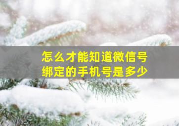 怎么才能知道微信号绑定的手机号是多少