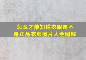 怎么才能知道衣服是不是正品衣服图片大全图解