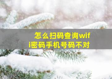 怎么扫码查询wifi密码手机号码不对