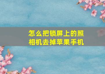 怎么把锁屏上的照相机去掉苹果手机