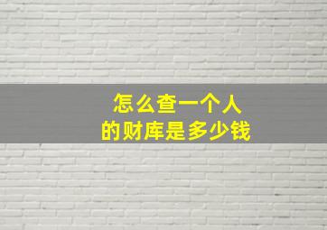 怎么查一个人的财库是多少钱