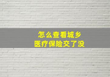 怎么查看城乡医疗保险交了没