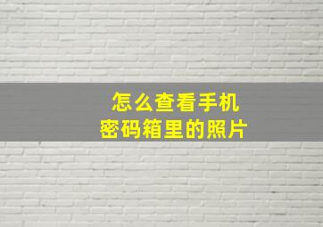 怎么查看手机密码箱里的照片