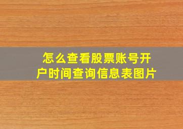 怎么查看股票账号开户时间查询信息表图片