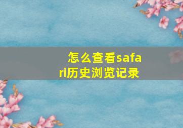 怎么查看safari历史浏览记录