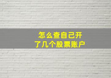 怎么查自己开了几个股票账户