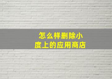 怎么样删除小度上的应用商店