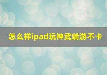 怎么样ipad玩神武端游不卡