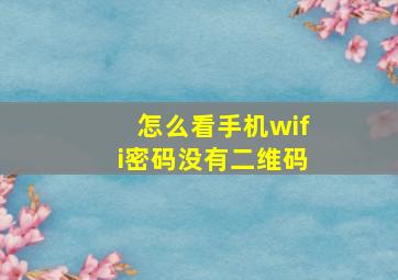 怎么看手机wifi密码没有二维码