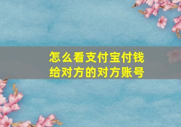 怎么看支付宝付钱给对方的对方账号