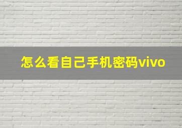 怎么看自己手机密码vivo