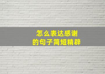 怎么表达感谢的句子简短精辟