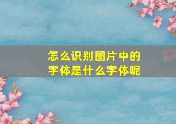 怎么识别图片中的字体是什么字体呢