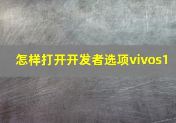 怎样打开开发者选项vivos1