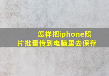 怎样把iphone照片批量传到电脑里去保存