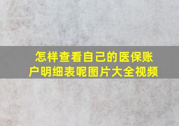 怎样查看自己的医保账户明细表呢图片大全视频