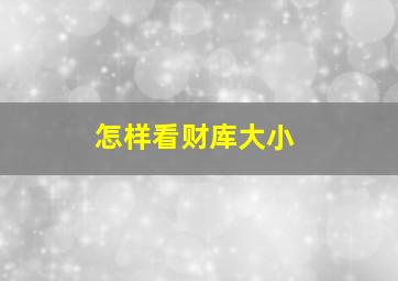 怎样看财库大小