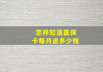 怎样知道医保卡每月进多少钱