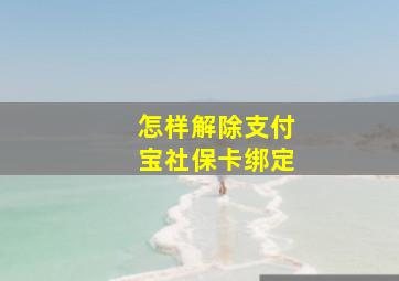 怎样解除支付宝社保卡绑定