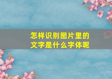 怎样识别图片里的文字是什么字体呢