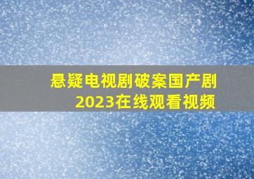 悬疑电视剧破案国产剧2023在线观看视频