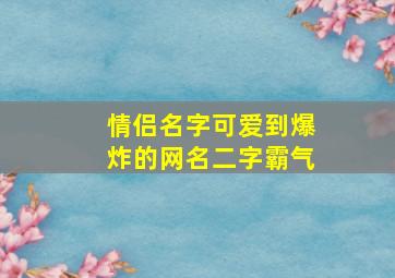 情侣名字可爱到爆炸的网名二字霸气