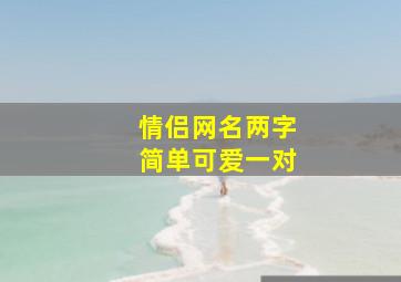 情侣网名两字简单可爱一对