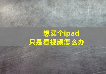 想买个ipad只是看视频怎么办