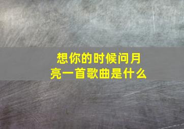 想你的时候问月亮一首歌曲是什么