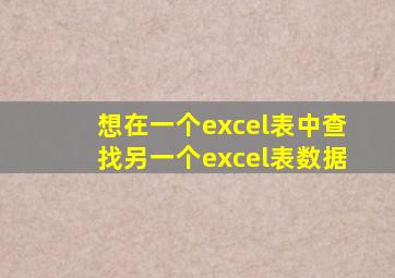 想在一个excel表中查找另一个excel表数据