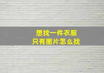 想找一件衣服只有图片怎么找