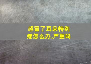 感冒了耳朵特别疼怎么办,严重吗